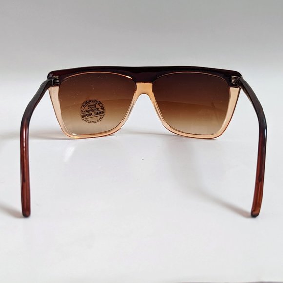 NWT Vintage 80's Plastic Lady Fashion Sunglasses (2 Tone Crystal BRN) - Picture 3 of 6